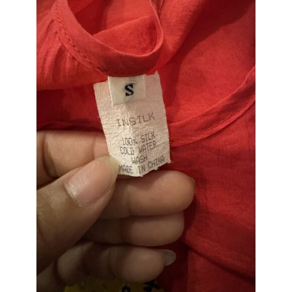 Vintage Insilk Women's 100% Silk Y2K 90s Sleeveless Red Tank Top Size S - Picture 5 of 5